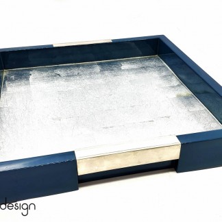 Square tray with silver handlers